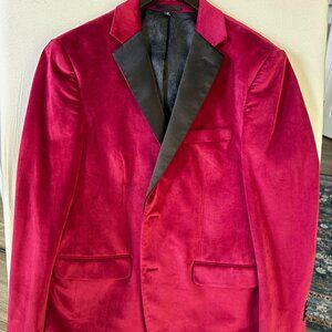 Red Velvet Sport Coat with Black Lapel from Bespoke